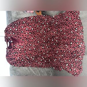 Leopard print ruffle dress
